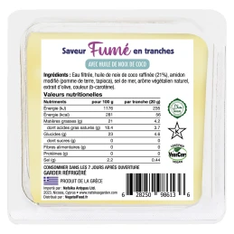 Tranches saveur gouda fumé végétal 500 gr - NAFSIKA'S GARDEN