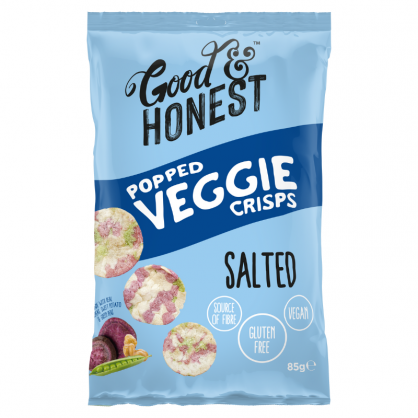 Chips poppées aux légumes patate douce violette et pois vert 85 gr - Good and Honest