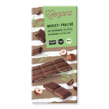 Tablette de Chocolat Nougat praliné 85 gr - VEGANZ