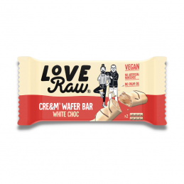 Gaufrettes chocolat blanc fourrées à la crème 43 gr - LOVE RAW