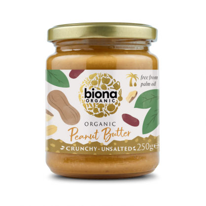 Beurre de cacahuètes (crunchy et sans sel ajouté) 250 gr - BIONA ORGANIC