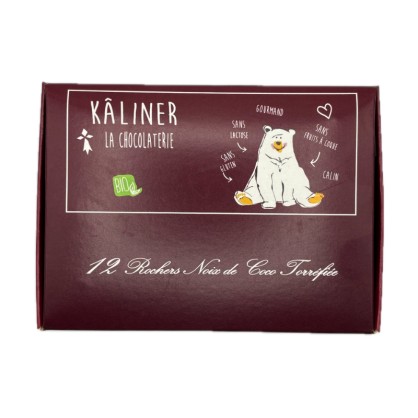 Coffret biologique de 12 rochers à la noix de coco torréfiée 125g - KALINER