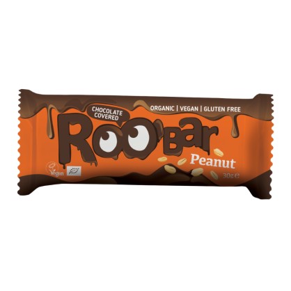 Barre recouverte de chocolat aux Cacahuètes 30g Bio - ROOBAR