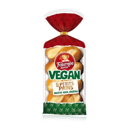 DDM 03/02/25 - 8 Petits Pains Natures Vegan 35 gr - La Fournée Dorée